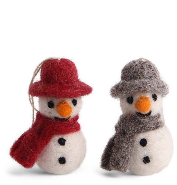 Set mit drei Schneemännern